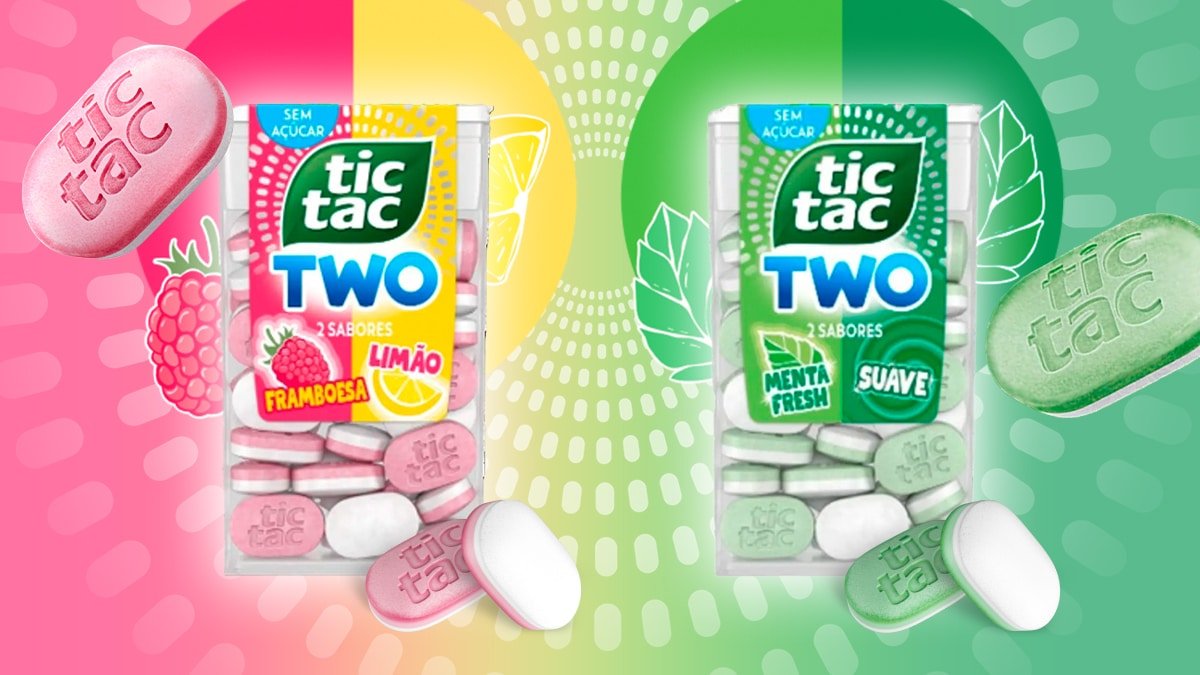 Tic Tac Two sabores Limão e Framboesa e Menta Fresh e Suave